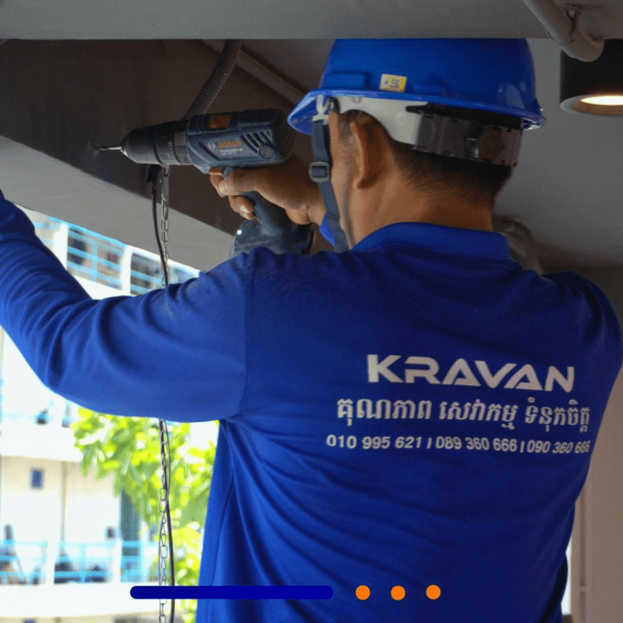 KRAVAN technicians are installing the product